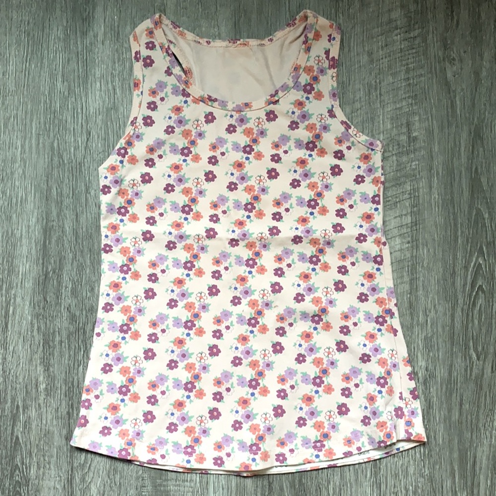 Size 6 Peekaboo Beans Pink Floral Tank
